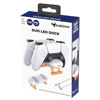 Base de recharge et de rangement Subsonic™ Blanc pour 2 manettes PS5 Dualsense