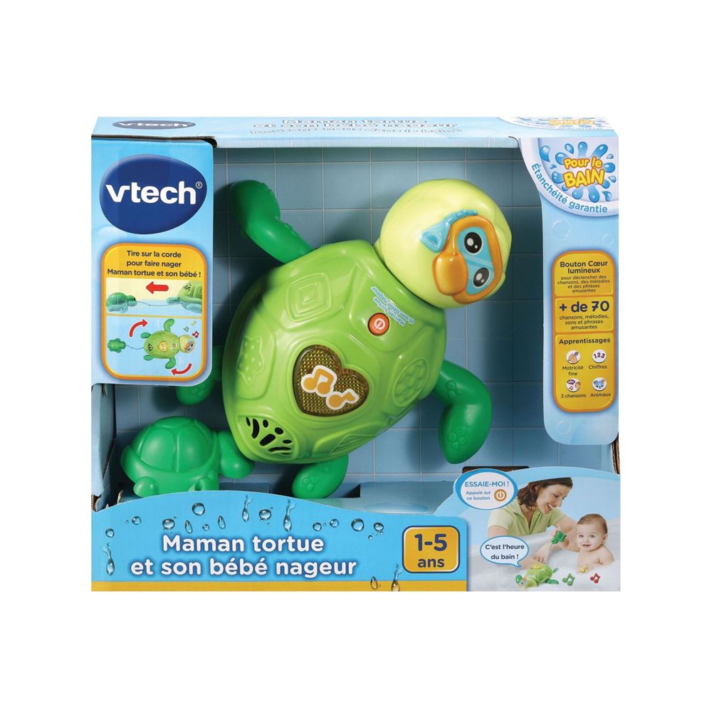 Jouet Pour Le Bain Vtech Maman Tortue Et Son Bebe Nageur Jouet Pour Le Bain Achat Prix Fnac