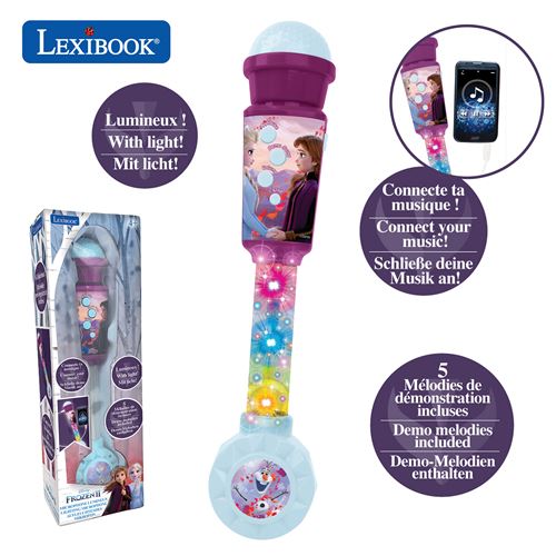 Jouet multimédia Lexibook Micro Lumineux Disney La Reine des Neiges 2 avec enceinte entrée auxiliaire
