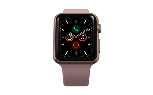 Apple Watch Series 5 GPS, 40mm boîtier aluminium or-rose avec Bracelet Rose Reconditionnée Grade A+