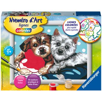 Kit créatif Ravensburger Petit Format Numéro d'art Caramel et Grisou