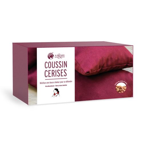 Coussin Chauffant Noyaux De Cerise Forme Croissant - 37x33cm - Réutilisable