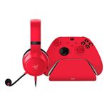 Pack Essential Duo Casque gaming Razer Kaira Rouge + Chargeur Mannette Rouge pour Xbox