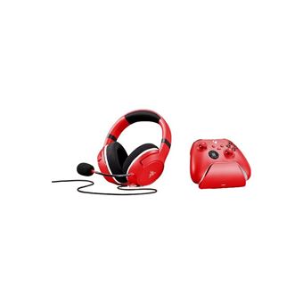 Pack Essential Duo Casque gaming Razer Kaira Rouge + Chargeur Mannette Rouge pour Xbox