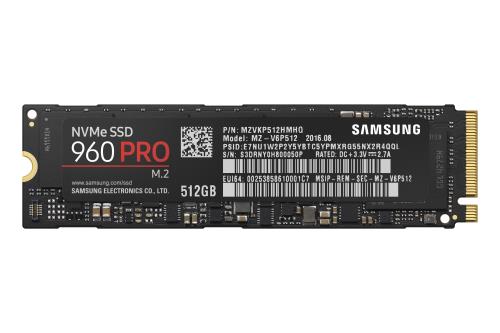 Samsung 960 PRO MZ-V6P512BW - SSD - chiffré - 512 Go - interne - M.2 2280 - PCIe 3.0 x4 (NVMe) - AES 256 bits - TCG Opal Encryption