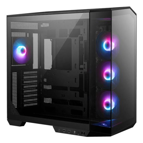 Boîtier PC gaming moyen tour MSI MAG PANO 100R PZ ARGB noir avec panneau latéral verre trempé