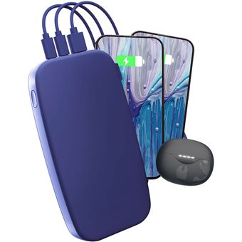 POWERBANK 27000MAH Batterie rechargeable portative - True Blue - 2PB27100TB.Charge ultra rapide avec 65W PD. Chargez jusqu''a 50 % en 30 min. 6 fonctions de securite. Approuvee par les compagnies aeriennes.