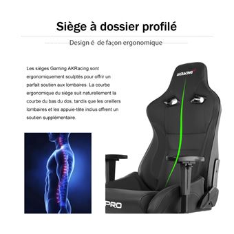 Chaise Gaming AkRacing Série Core LX Plus Noir et bleu