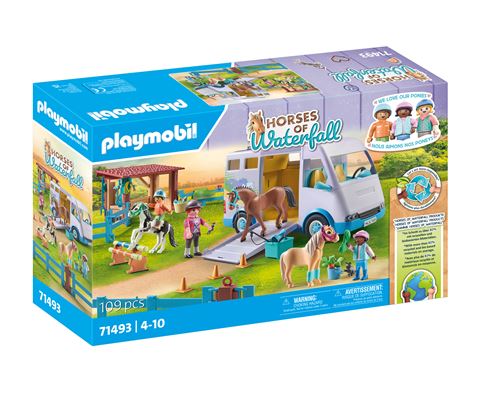 Playmobil Le Poney Club 71493 Van pour cheval et poneys avec enclos