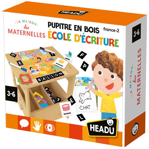 Jeu écriture et lettres Headu Pupitre en bois École d'écriture