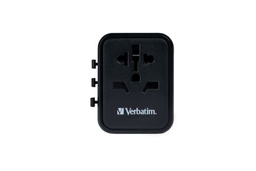 Adaptateur de voyage universel Verbatim UTA-01 avec 2 x ports USB-A Noir