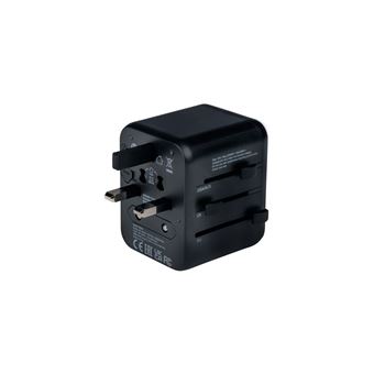 Adaptateur de voyage universel Verbatim UTA-01 avec 2 x ports USB-A Noir