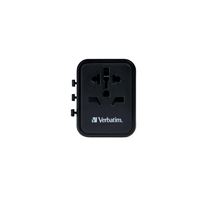 Adaptateur de voyage universel Verbatim UTA-01 avec 2 x ports USB-A Noir