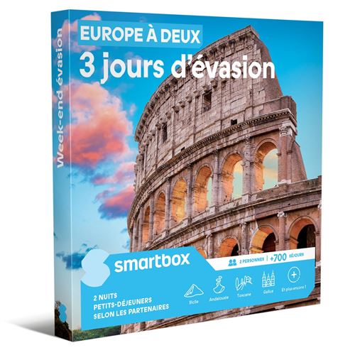 Coffret cadeau SmartBox Europe à deux 3 jours d'évasion