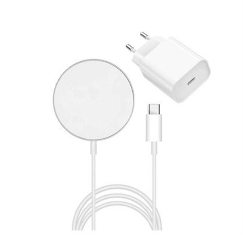 Chargeur à induction Freaks And Geeks Magsafe + Chargeur USB C 20 W Blanc
