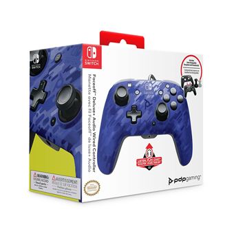 PDP Faceoff Deluxe+ Audio Wired Controller - Manette de jeu - filaire - camouflage bleu - pour Nintendo Switch