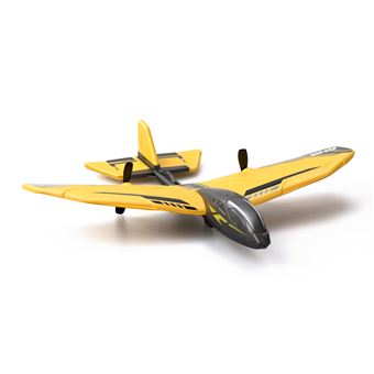 Avion RC Télécommandé – Planeur 2 Vitesses Avec Lumières LED, Vol Extérieur, Cadeau Garçon (Rouge, 1 Batterie Incluse)