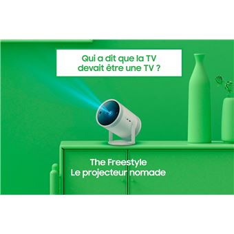 Pack Vidéoprojecteur nomade Samsung The Freestyle 2nd Gen Smart TV SP-LFF3 Full HD Blanc + Batterie nomade + Etui protecteur + Coque souple