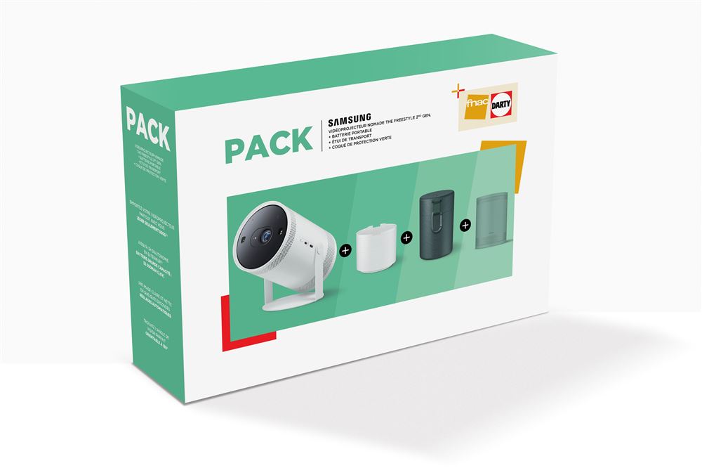 Pack Vidéoprojecteur nomade Samsung The Freestyle 2nd Gen Smart TV SP