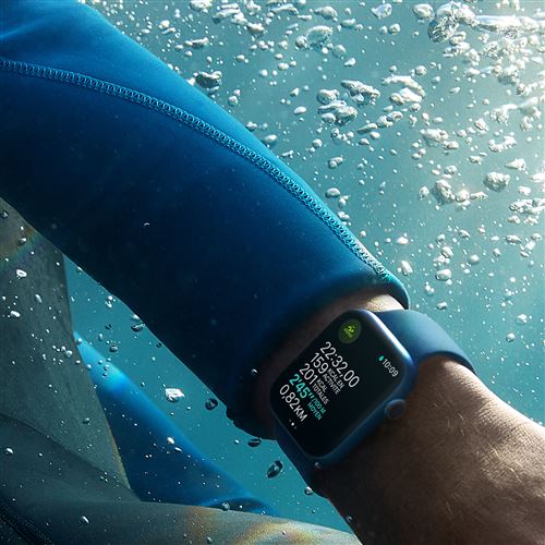 Apple Watch Nike Series 7 GPS, boîtier Aluminium Minuit 45mm avec Bracelet  Nike Sport Anthracite Noir