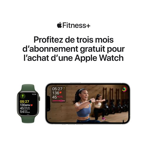 Apple Watch Nike Series 7 GPS, boîtier Aluminium Minuit 45mm avec Bracelet  Nike Sport Anthracite Noir