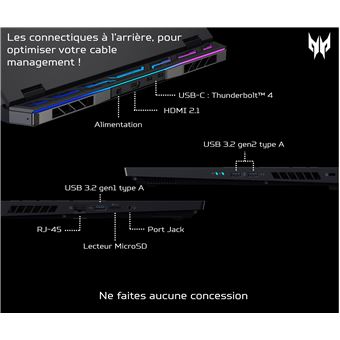 PC Portable Gaming Acer Predator Helios 18 PH18-71-75MH 18" Intel Core i7 16 Go RAM 1 To SSD Noir abyssal
