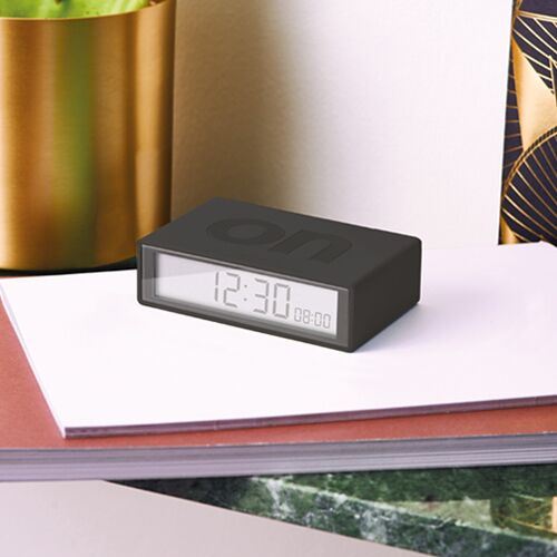 Radio Réveil de voyage réversible LCD Lexon Flip Travel Deco Gris foncé Radio Réveil de voyage réversible LCD Lexon Flip Travel Deco Gris foncé