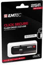 Clé USB 3.2 Gen 1 Emtec Click Secure 256 Go Noir