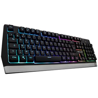 Pack Gaming Clavier + Souris sans fil The G-Lab Combo Tungsten RVB Noir