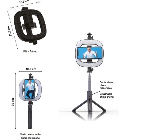 Mini trépied selfie-stick pivotant à 360° - Support Tripod pliable pour  smartphone - Noir - Acheter sur PhoneLook