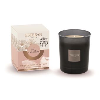 Bougie parfumée initiale rechargeable Esteban Iris Cachemire