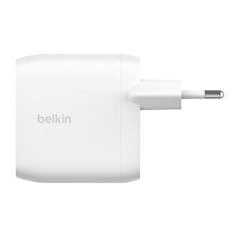 Belkin BoostCharge Pro - Adaptateur secteur - 60 Watt - 2.7 A - Fast Charge, Power Delivery 3.1 - 2 connecteurs de sortie (2 x USB-C) - blanc