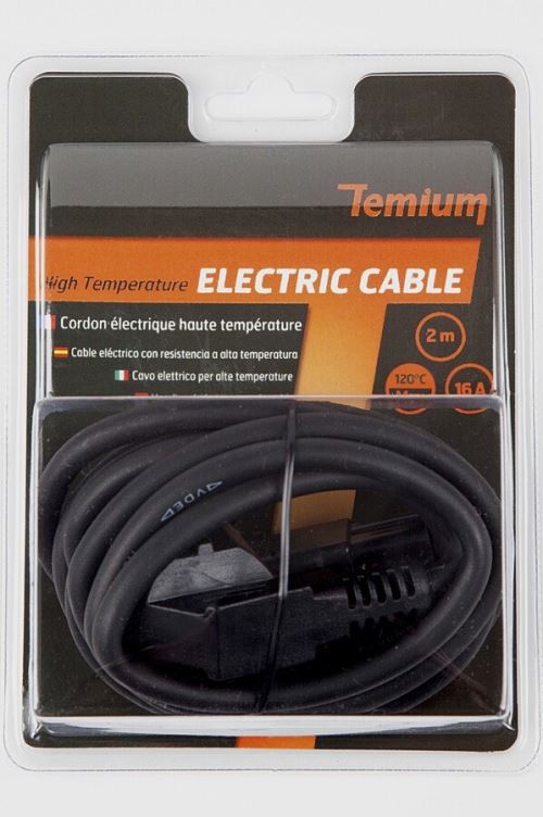 Cordon d’alimentation Temium haute température 16 A 2 M Noir