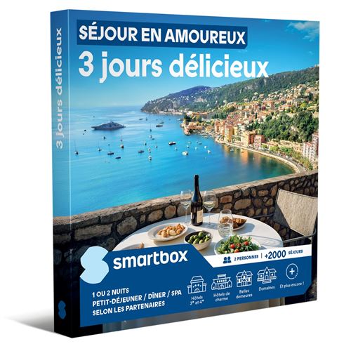 Coffret cadeau SmartBox Séjour en amoureux 3 jours délicieux