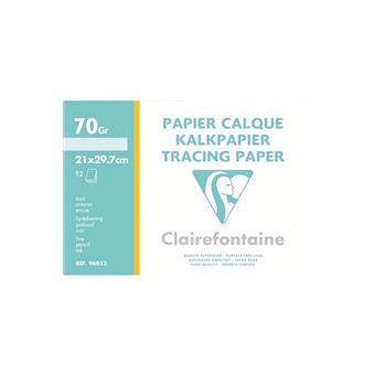 Pochette calque supérieur Clairefontaine 21x29,7 cm 12 Feuilles 70/75g