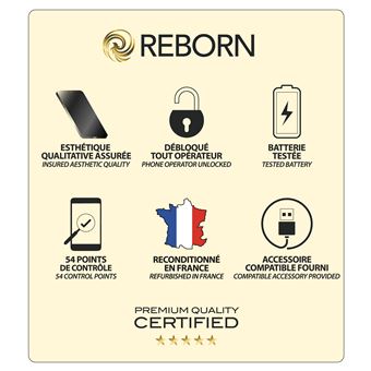 iPhone XR 64 Go 6,1" Blanc Double SIM Reconditionné Grade A+ Reborn