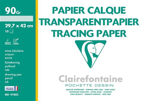 CLAIRFTN POCH 10 FEUILLES CALQ A3 95G