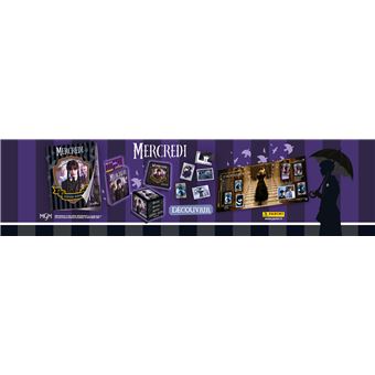Panini – Coffret Collector Wednesday Halloween : 50 Cartes + 5 XXL, Lettre D’acceptation, Stickers, écusson – Académie Nevermore