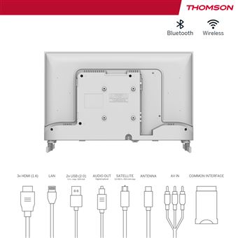 TV LED Thomson 24HG2S14CW 60 cm HD 2024 Blanc