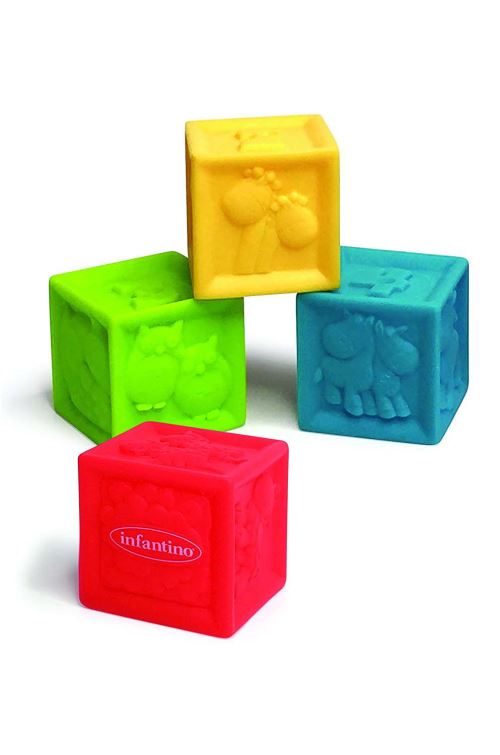 Pack de 4 cubes Infantino souples sensoriels