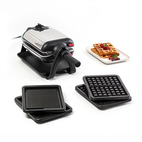 Tefal WM755D 2 gauffre(s) 1200 W Noir, Acier inoxydable