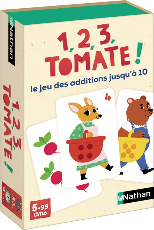 Jeu de cartes Nathan 1 2 3 Tomate Le jeu des additions jusqu'à 10