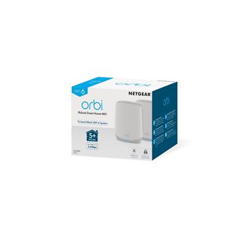 NETGEAR Orbi RBK762S - Système Wi-Fi (routeur, rallonge) - jusqu'à 5000 pieds carrés - maillage - GigE - Wi-Fi 6 - Tri-bande