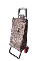 CHARIOT DE COURSES LEOPARD100% POLYESTER 600DDimensions du produit : 33*38.5*95CMPochettes zippees arriere et interieure2 Grandes roues Capacite : 50L