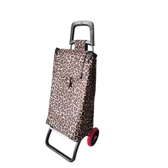 CHARIOT DE COURSES LEOPARD100% POLYESTER 600DDimensions du produit : 33*38.5*95CMPochettes zippees arriere et interieure2 Grandes roues Capacite : 50L