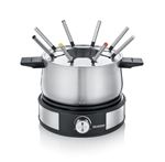 Fondue-crêpière Severin FO 2471 1500 W Argent et Noir