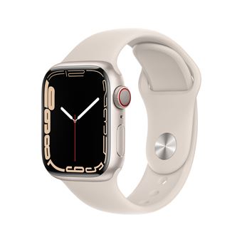 Apple Watch Series 7 GPS + Cellular 41mm Aluminium case Starlight +  Polsband Sport Starlight MKHR3NF/A - Apple Watch - Fnac.be