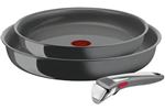 Set de 2 poêles Tefal Ingenio Renew avec 1 Poignée amovible L2629202 Gris Hippo Premium