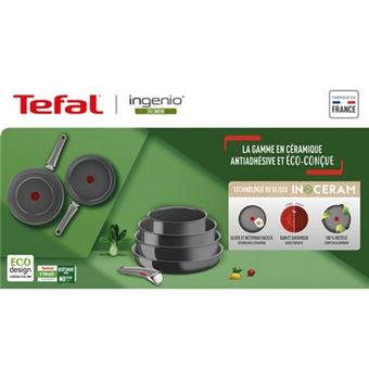 Set de 2 poêles Tefal Ingenio Renew avec 1 Poignée amovible L2629202 Gris Hippo Premium