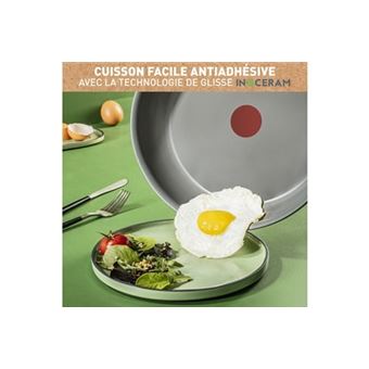 Set de 2 poêles Tefal Ingenio Renew avec 1 Poignée amovible L2629202 Gris Hippo Premium